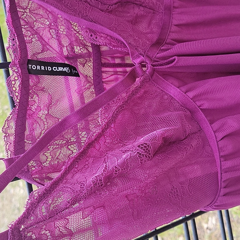 Torrid size 2 Raspberry babydoll - Picture 4 of 5